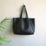 Womens Large Leather Tote Genuine Soft Leather Tote Bags Large black Tote 