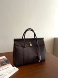 Womens Leather Work Tote Bag Satchel Tote Bag With Leather Straps 