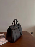 Womens Leather Work Tote Bag Satchel Tote Bag With Leather Straps 