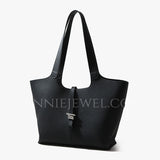 Womens Black Leather Work Tote Genuine Leather Black Purse Big Black Leather Tote Bag