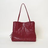 Burgundy Leather Tote Bag Medium Leather Tote Bag Womens Leather Work Tote - Annie Jewel