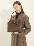 Womens Leather Work Tote chocolate brown Leather Tote Bag Cowhide Tote Bag 