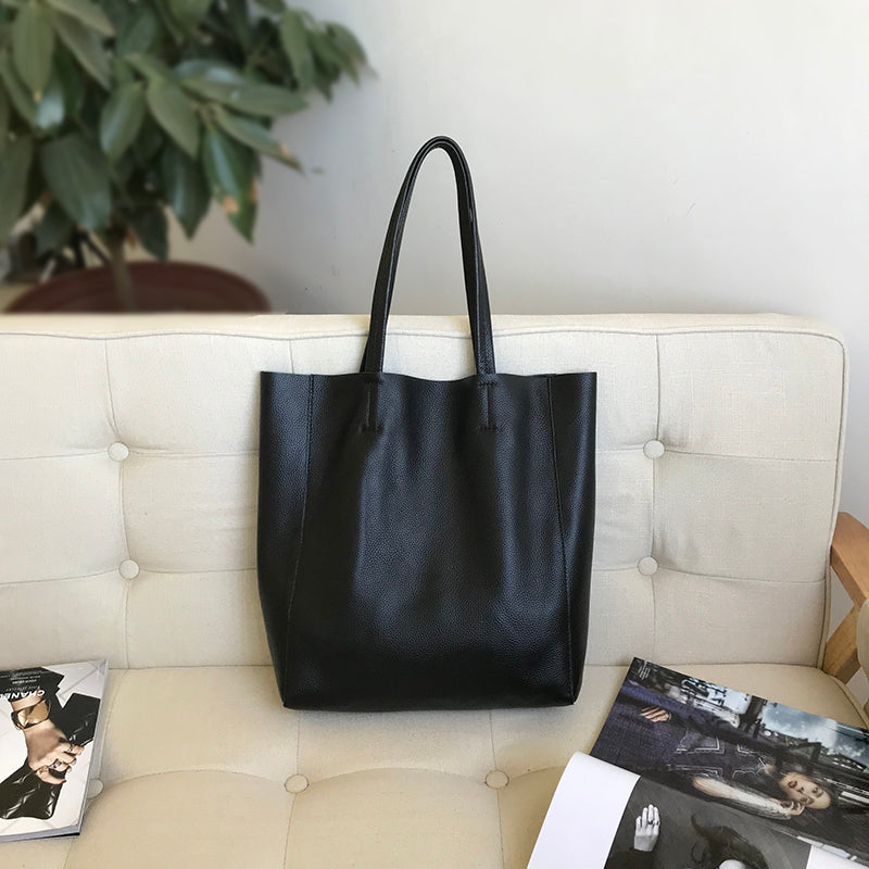 Womens Leather Work Tote Black Leather Laptop Bags Tall Leather