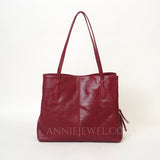 Burgundy Leather Tote Bag Medium Leather Tote Bag Womens Leather Work Tote - Annie Jewel