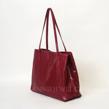 Burgundy Leather Tote Bag Medium Leather Tote Bag Womens Leather Work Tote - Annie Jewel