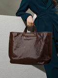 Womens Leather Work Tote brown Leather Work Tote With Laptop Compartment - Annie Jewel