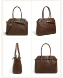 Womens Leather Work Tote brown Leather Tote Bag Cowhide Tote Bag 