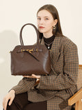 Womens Leather Work Tote chocolate brown Leather Tote Bag Cowhide Tote Bag 