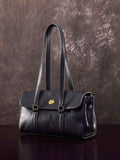 black Genuine Leather Satchel Tote Work Satchel Womens Shoulder Satchel Bag Purse 