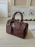 brown Small Leather Boston Bag Leather Bags Boston Handbag Womens - Annie Jewel