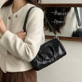 Genuine Leather Boston Bag Brown Womens Small Leather Boston Handbag - Annie Jewel