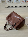 Womens Small Leather Boston Handbag Leather Crossbody Boston Bag For Ladies - Annie Jewel