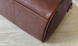 details of brown Small Leather Boston Bag