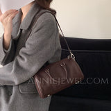 Genuine Leather Boston Bag Brown Womens Small Leather Boston Handbag - Annie Jewel