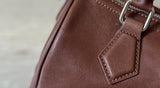 details of brown Small Leather Boston Bag
