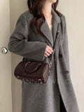 Genuine Leather Boston Bag Brown Womens Small Leather Boston Handbag - Annie Jewel