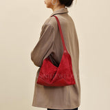 Red Suede Hobo Bag Burgundy Small Hobo Shoulder Bag Womens Soft Leather Leather Hobo Purse