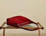 Red Suede Hobo Bag Burgundy Small Hobo Shoulder Bag Womens Soft Leather Leather Hobo Purse