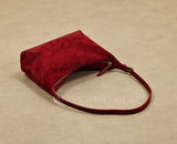 Red Suede Hobo Bag Burgundy Small Hobo Shoulder Bag Womens Soft Leather Leather Hobo Purse