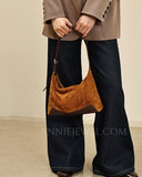 Brown Suede Hobo Bag Small Hobo Shoulder Bag Womens Soft Leather Leather Hobo 