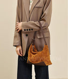 Brown Suede Hobo Bag Small Hobo Shoulder Bag Womens Soft Leather Leather Hobo 