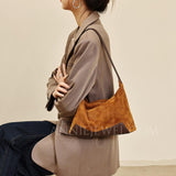 Brown Suede Hobo Bag Small Hobo Shoulder Bag Womens Soft Leather Leather Hobo 