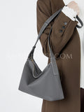 grey Leather Hobo Bag Medium Hobo Purse Genuine Leather Hobo Purses Womens 