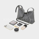 Womens Genuine Leather Hobo Purses Gray Leather Hobo Bag Zipper Hobo Bag 