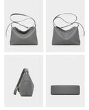 grey Leather Hobo Bag Medium Hobo Purse Genuine Leather Hobo Purses Womens 