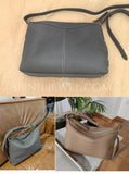 grey Leather Hobo Bag Medium Hobo Purse Genuine Leather Hobo Purses Womens 