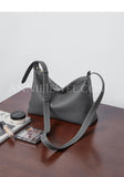 gray Leather Hobo Bag Medium Hobo Purse Genuine Leather Hobo Purses Womens 