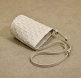 Woven Leather Shoulder Bag Woven Leather Bucket Bag Shoulder Bag Womens 