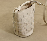 Woven Leather Shoulder Bag Woven Leather Bucket Bag Shoulder Bag Womens 