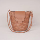 Woven Mini Bag Woven Leather Bucket Bag Leather Bucket Shoulder Bag Womens 