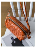 genuine leather woven crossbody bag Woven Leather Camera Bag Woven Leather Crossbody Bag