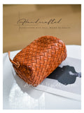 tan Woven Leather Crossbody Camera Bag Womens Braided Leather Crossbody Bag