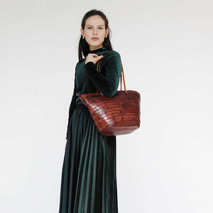 Genuine Leather Tote Bags For Women Full Grain Leather Tote Brown Tote Purse 