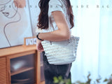 Small Genuine Leather Bucket Tot Bag Cem Leather small white bucket bag