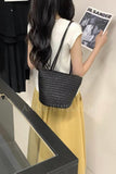 Small brown Leather Woven Tote Bag Woven Leather Tote Bags Womens 