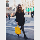 yellow Leather Laptop Bag Leather Shopper Tote Soft Real Leather Tote Bag Womens