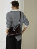 Genuine Leather Hobo Crossbody Grey Leather Hobo Bag Zip Hobo Bag Womens 