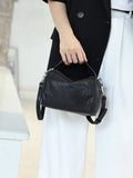 Black Leather Zip Crossbody Bag Zip Top Leather Crossbody Bag Womens - Annie Jewel
