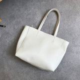 Genuine Leather Tote Bag white Soft Leather Ladies Purse Leather Work Laptop Bag 