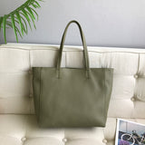 Genuine Leather Tote Bag olive green Soft Leather Ladies Purse Leather Work Laptop Bag 