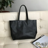 Genuine Leather Tote Bag black Soft Leather Ladies Purse Leather Work Laptop Bag 