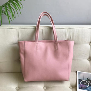 Genuine Leather Tote Bag Pink Soft Leather Ladies Purse Leather Work Laptop Bag 