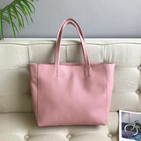 Genuine Leather Tote Bag Pink Soft Leather Ladies Purse Leather Work Laptop Bag 