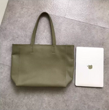 Genuine Leather Tote Bag olive green Soft Leather Ladies Purse Leather Work Laptop Bag 