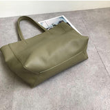 Genuine Leather Tote Bag olive green Soft Leather Ladies Purse Leather Work Laptop Bag 