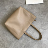 Genuine Leather Tote Bag khaki Soft Leather Ladies Purse Leather Work Laptop Bag 